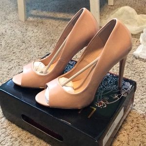 Nude peak toe heels